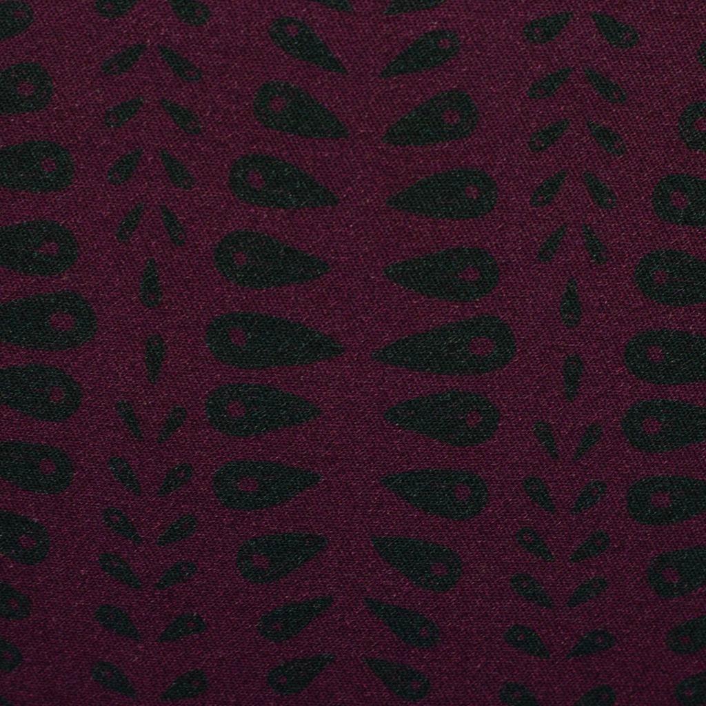 Viskosetwill Druck Weizenkörner aubergine - Bienvenido